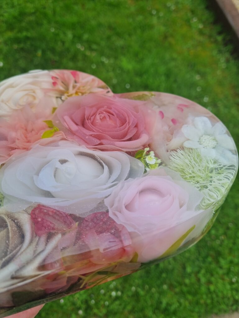Artificial Flowers preserved in Resin