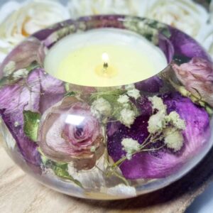 Resin Floral Tealight Holder