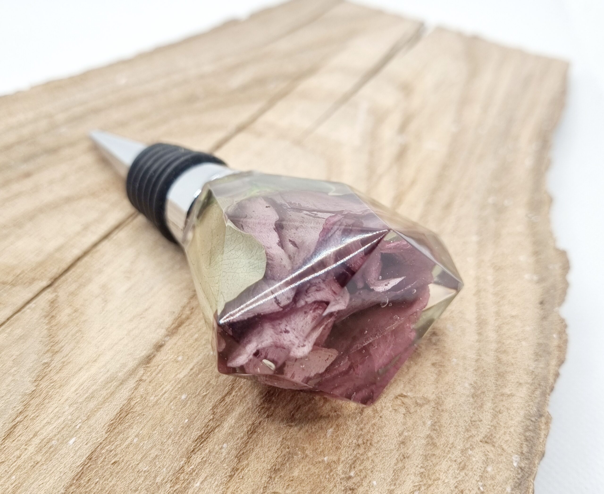 Custom Resin Bottle Stopper with Preserved Flowers - Image 6