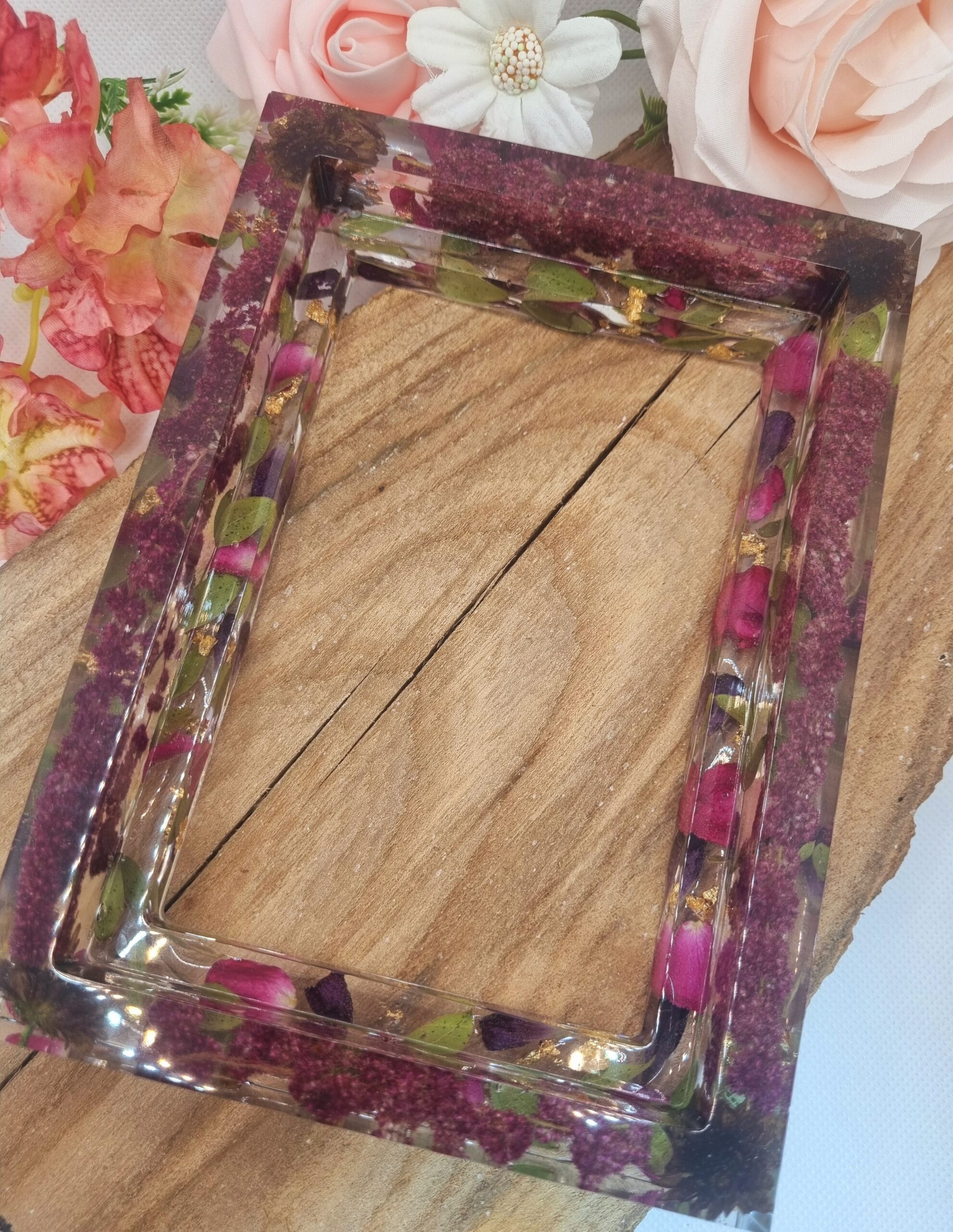 6 x 4 Freestanding Resin Photo Frame Wedding Flower Preservation Photo Frame