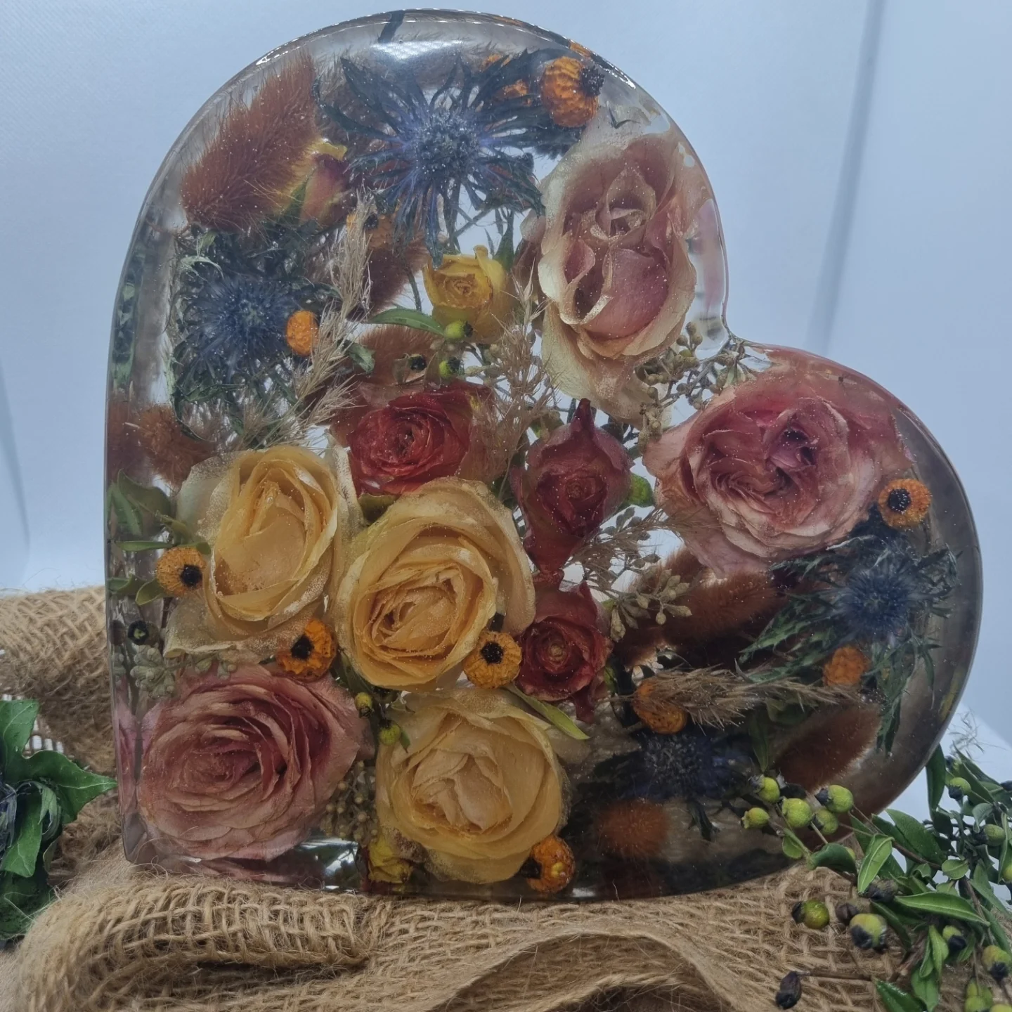 Resin Flower Preservation Heart Local Flower Preservation in Aberdeenshire