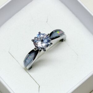 Stainless Steel Solitaire Memorial Ring