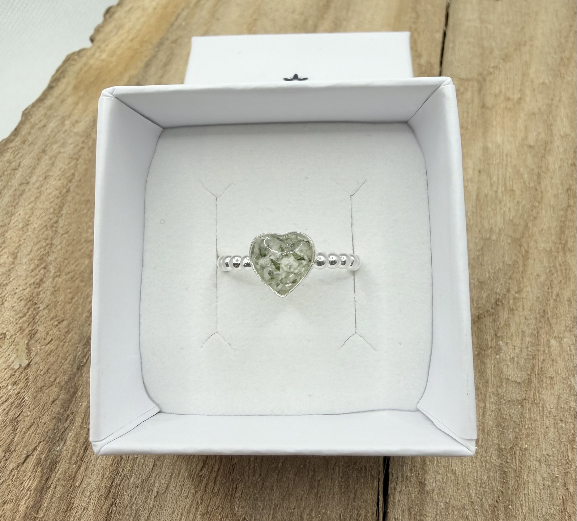 Sterling Silver Heart Bobble Ring