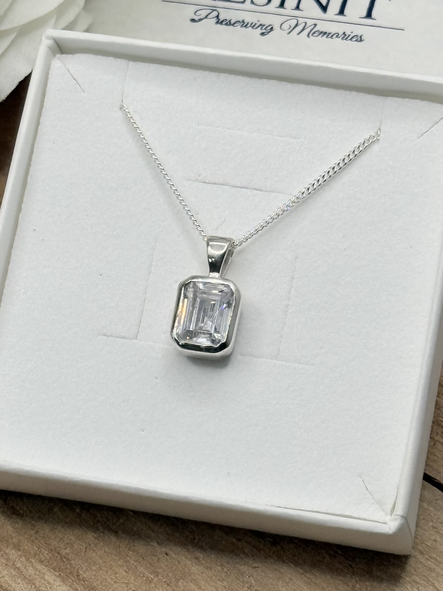 Secret Emerald Sterling Silver Memorial Pendant